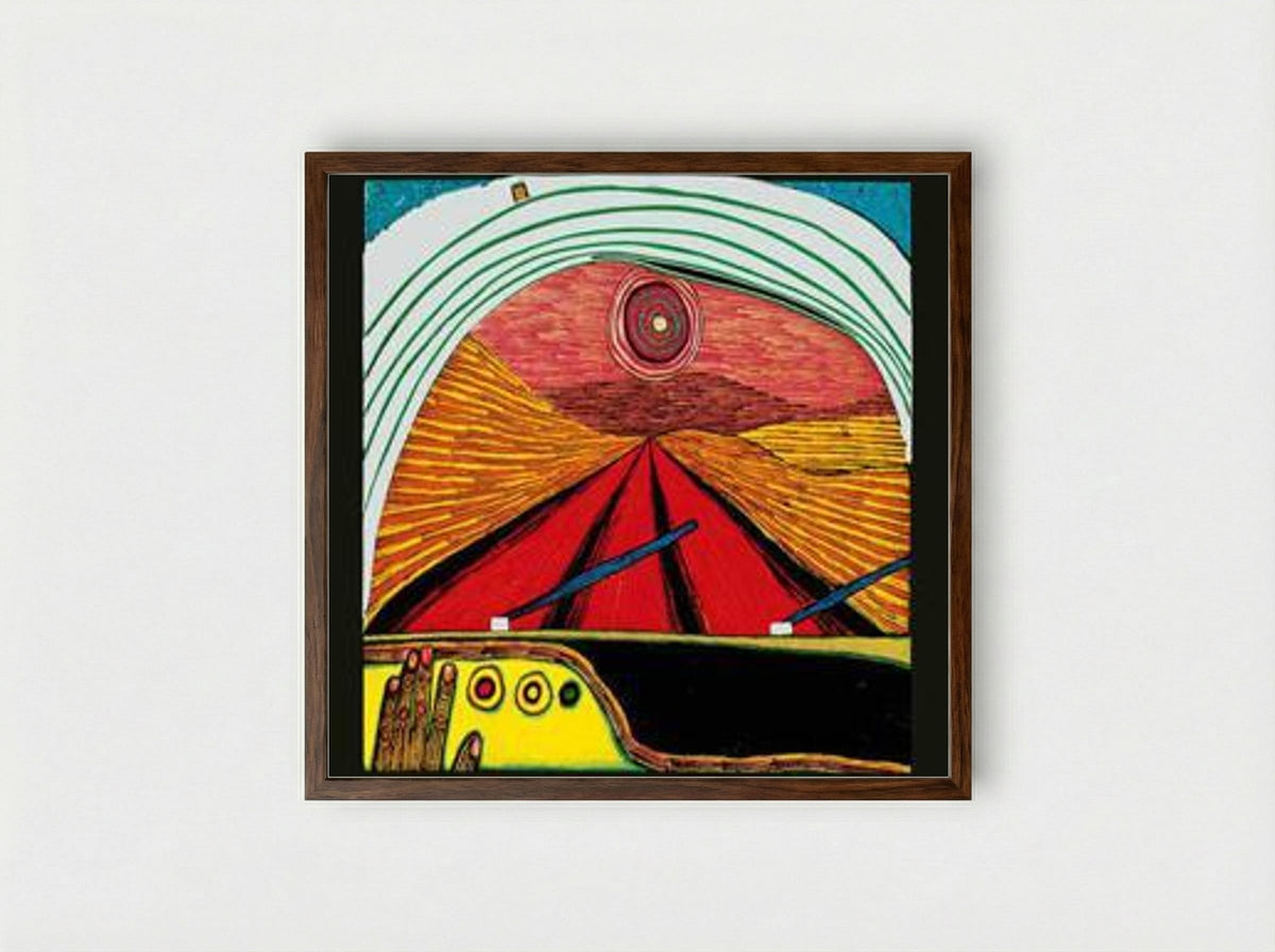626 The Way to You - Friedensreich Hundertwasser - Framed Print Dark Wood