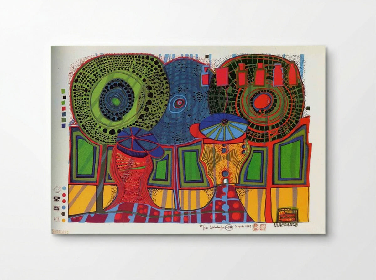 684 A Rainy Day with Walter Kampmann - Friedensreich Hundertwasser - Poster