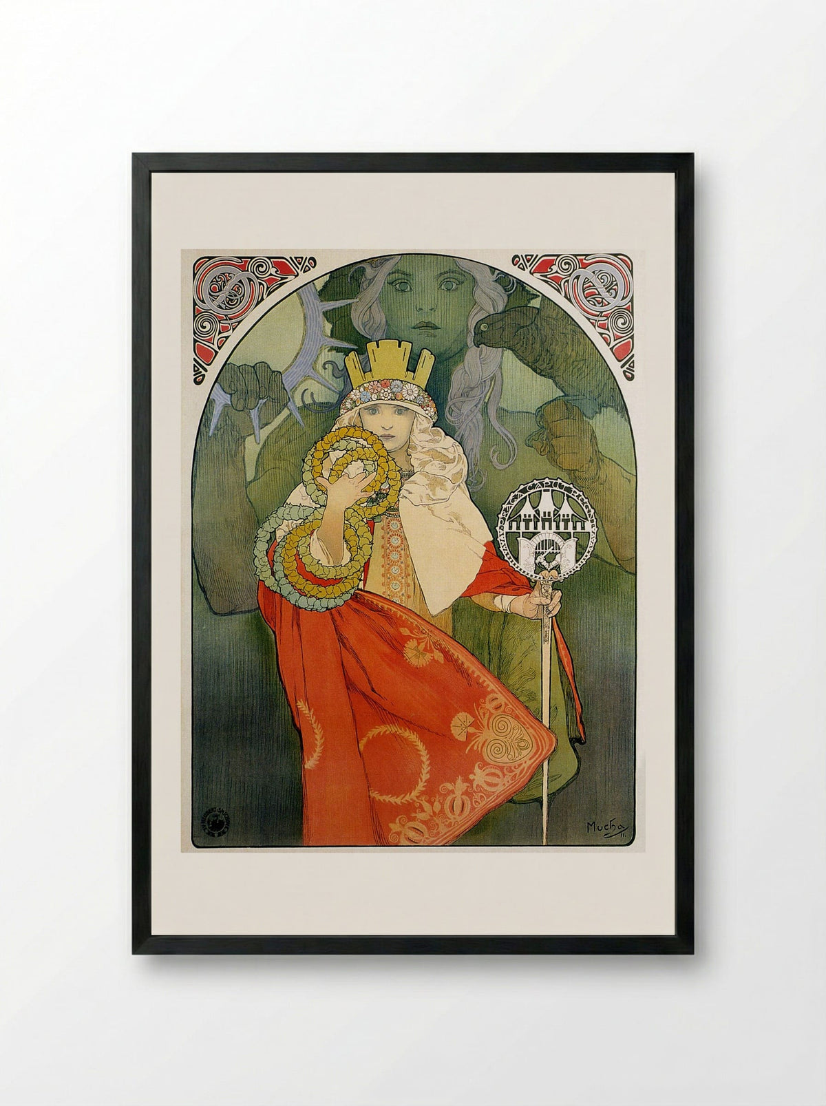 6th Sokol Festival - Alphonse Mucha - Framed Print Black