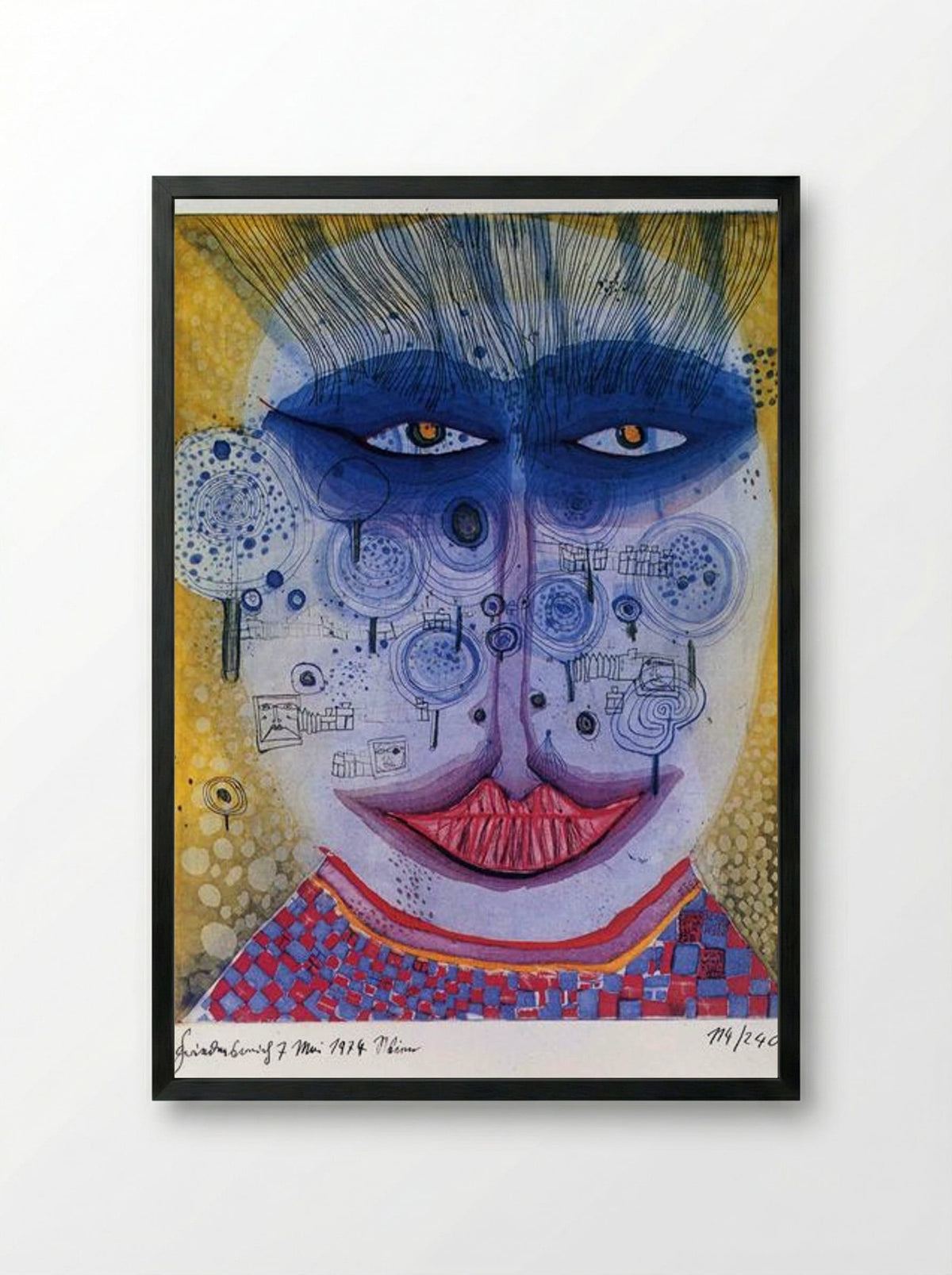 728 Meadowman - Friedensreich Hundertwasser - Framed Print Black
