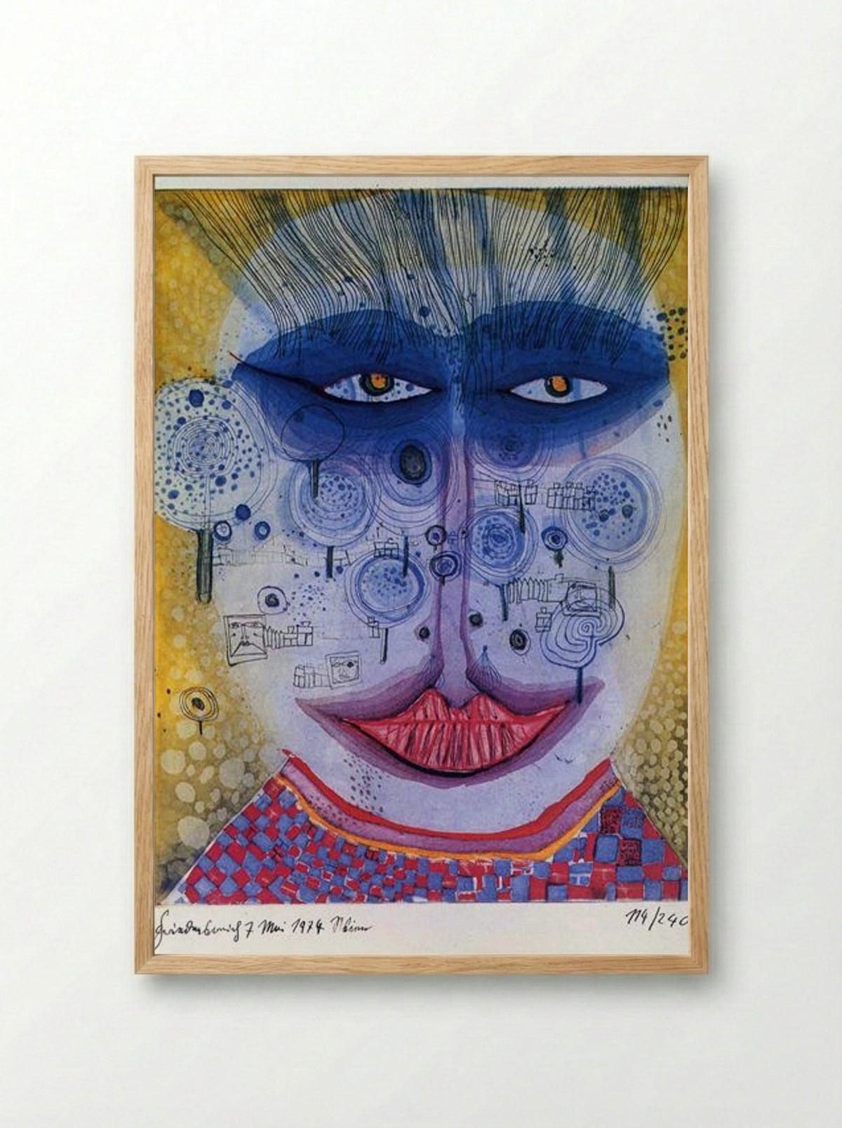 728 Meadowman - Friedensreich Hundertwasser - Framed Print Wood