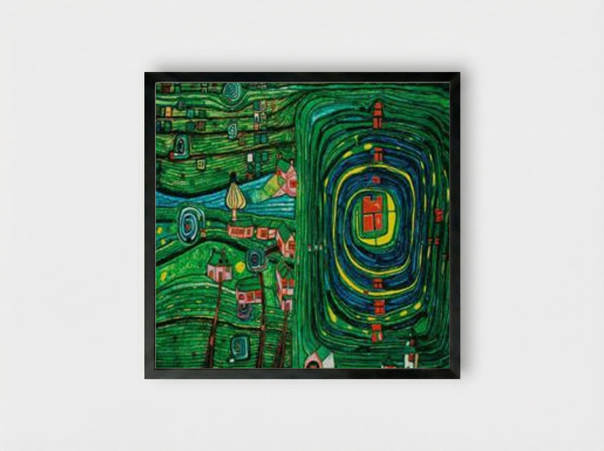 738 Grass For Those Who Cry - Friedensreich Hundertwasser - Framed Print Black