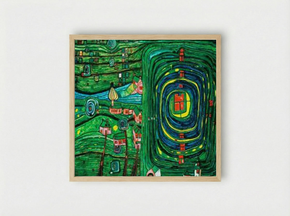 738 Grass For Those Who Cry - Friedensreich Hundertwasser - Framed Print Wood