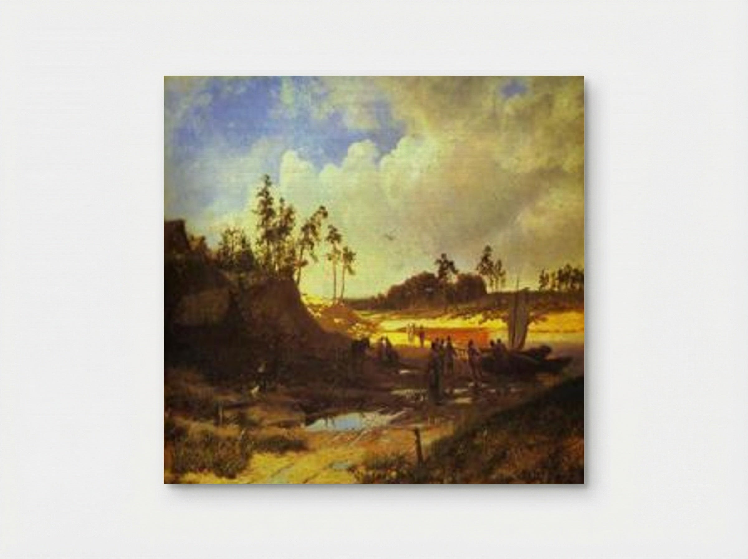 Peasants with a Boat on a Sandy Beach - Fyodor Vasilyev - Poster