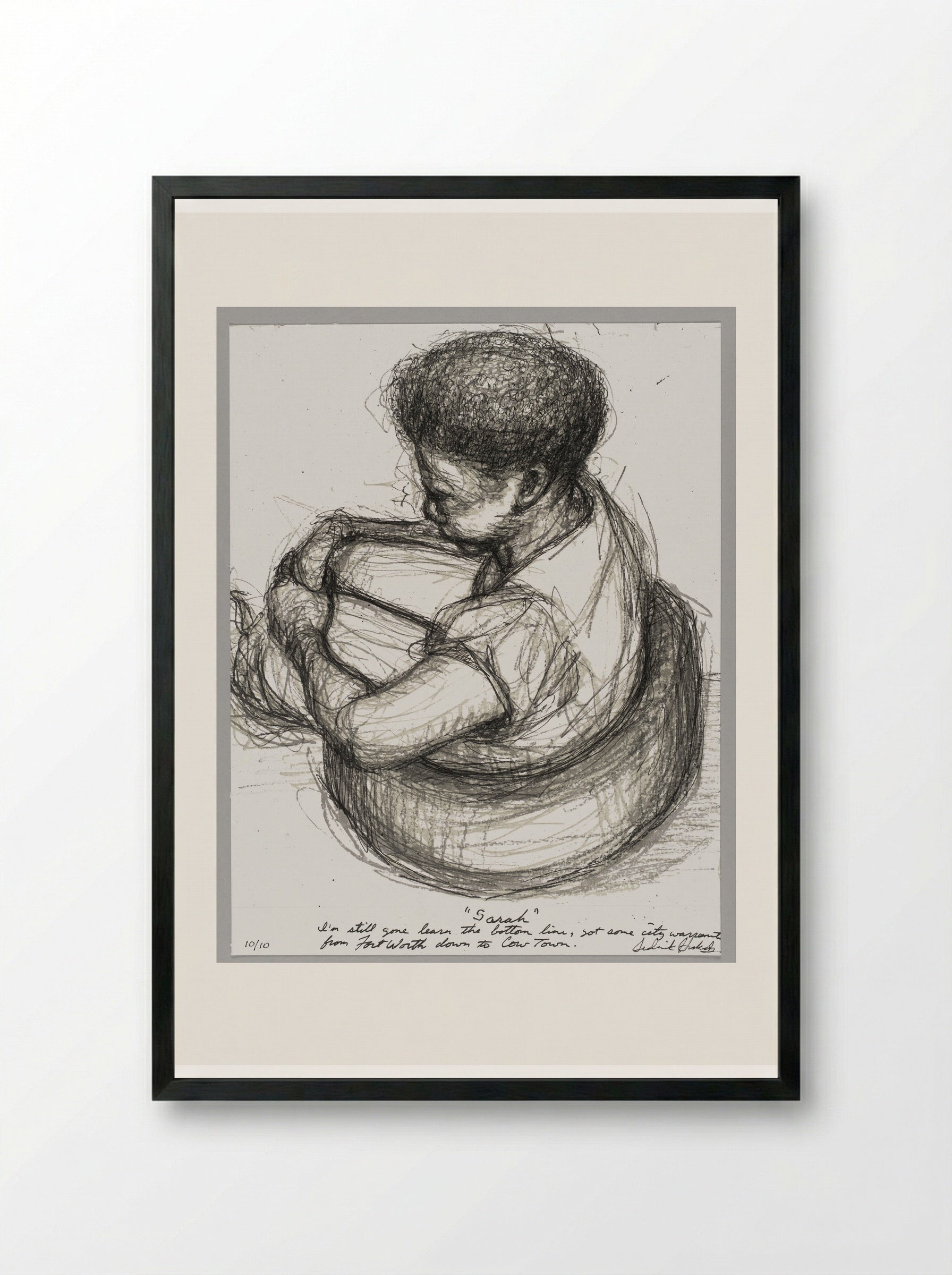 99% NO.46 Sarah - Sedrick Huckaby - Framed Print Black