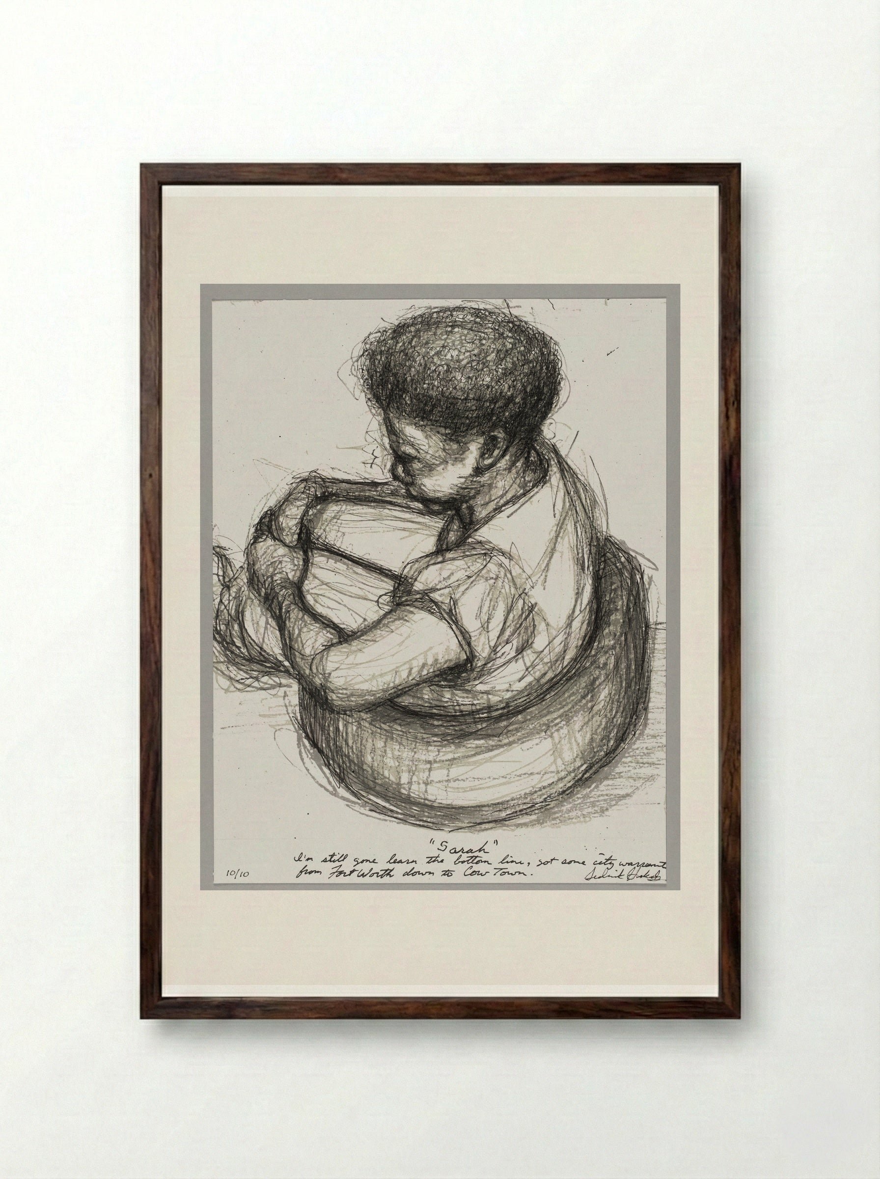 99% NO.46 Sarah - Sedrick Huckaby - Framed Print Dark Wood