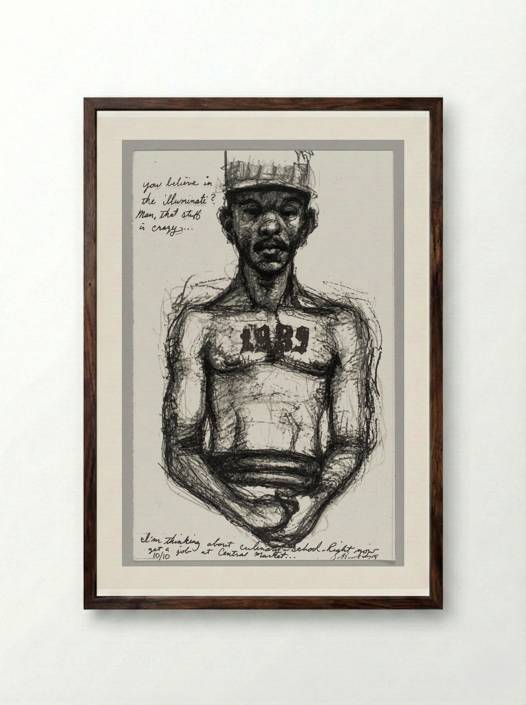 99% NO.12 DJ - Sedrick Huckaby - Framed Print Dark Wood