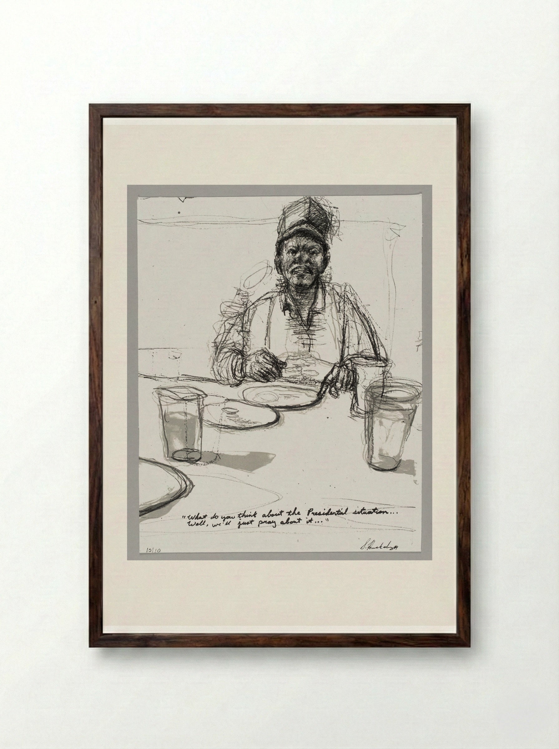 99% NO.61 Fred - Sedrick Huckaby - Framed Print Dark Wood