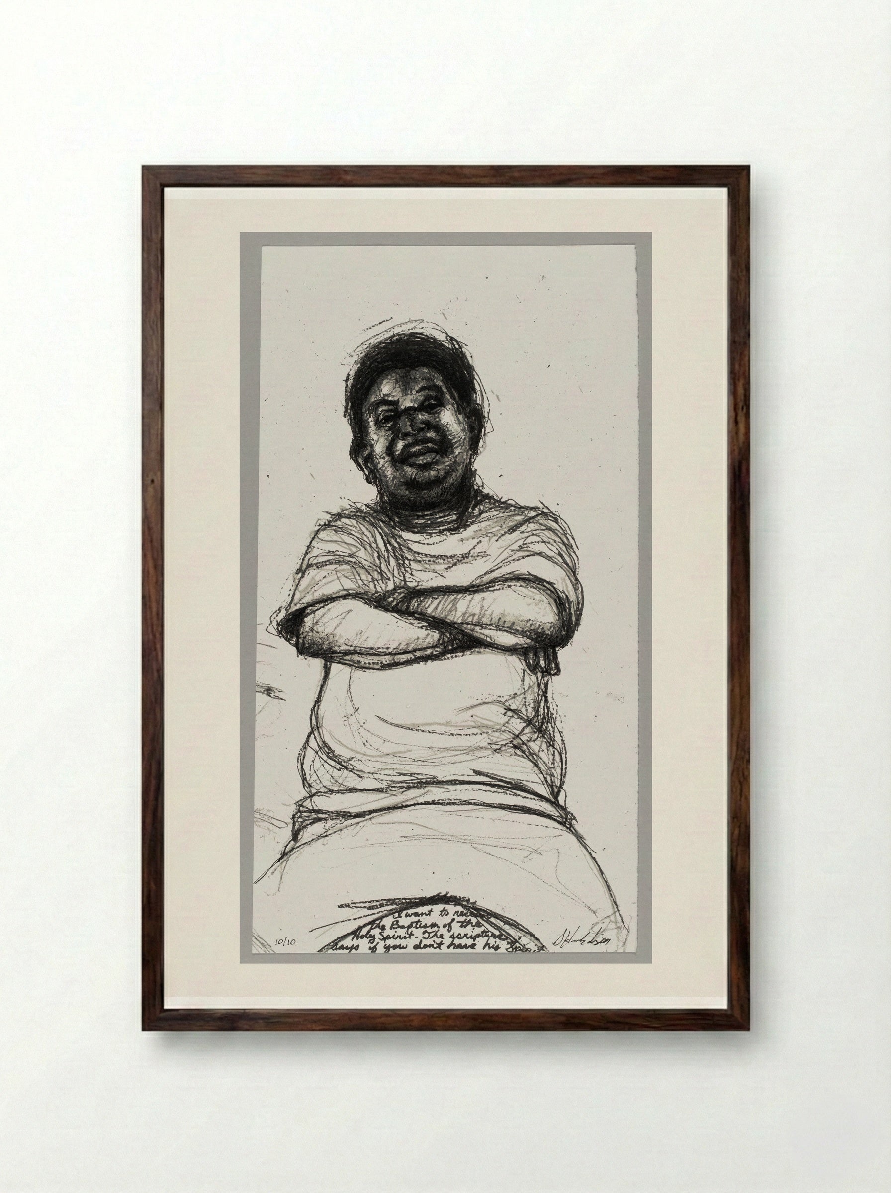 99% NO.49 Willie - Sedrick Huckaby - Framed Print Dark Wood