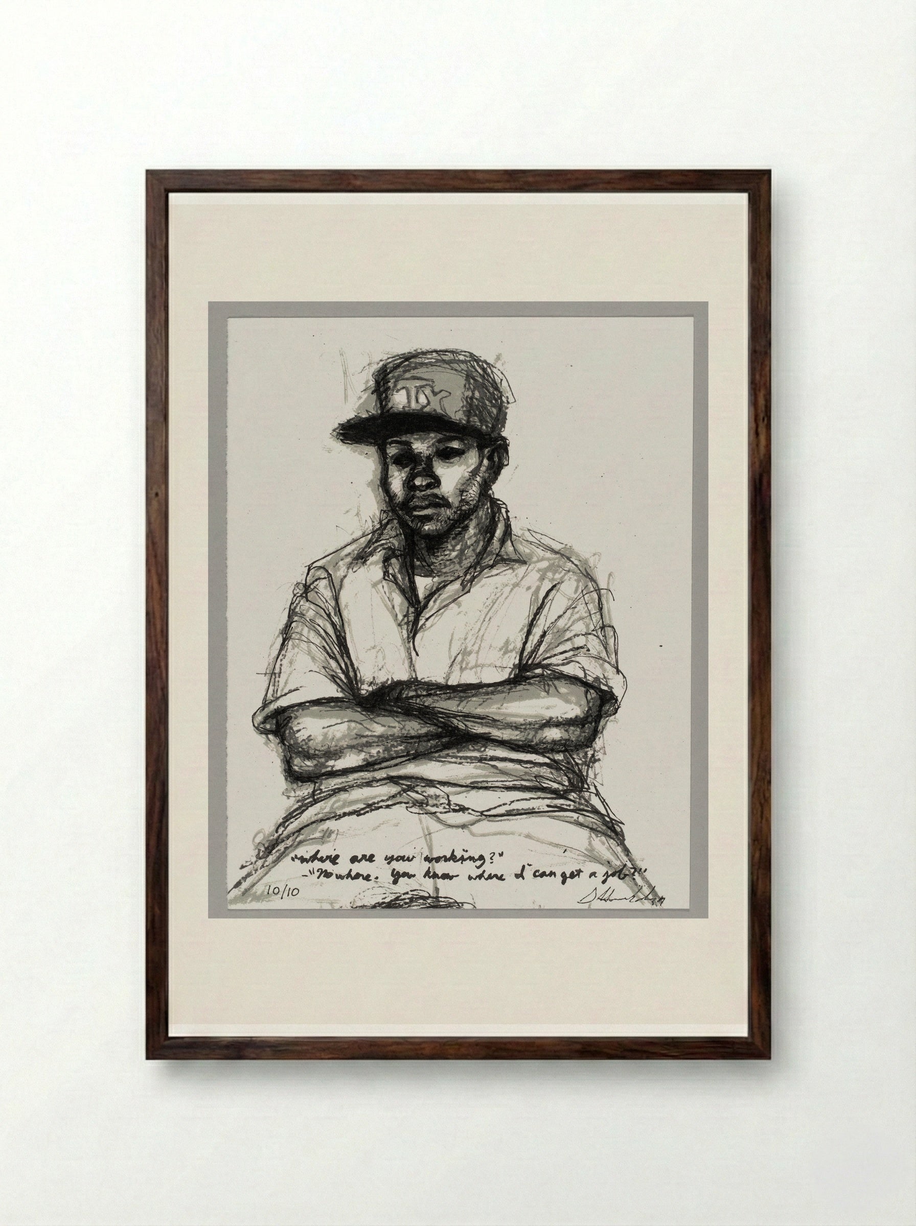 99% NO.66 Little D - Sedrick Huckaby - Framed Print Dark Wood