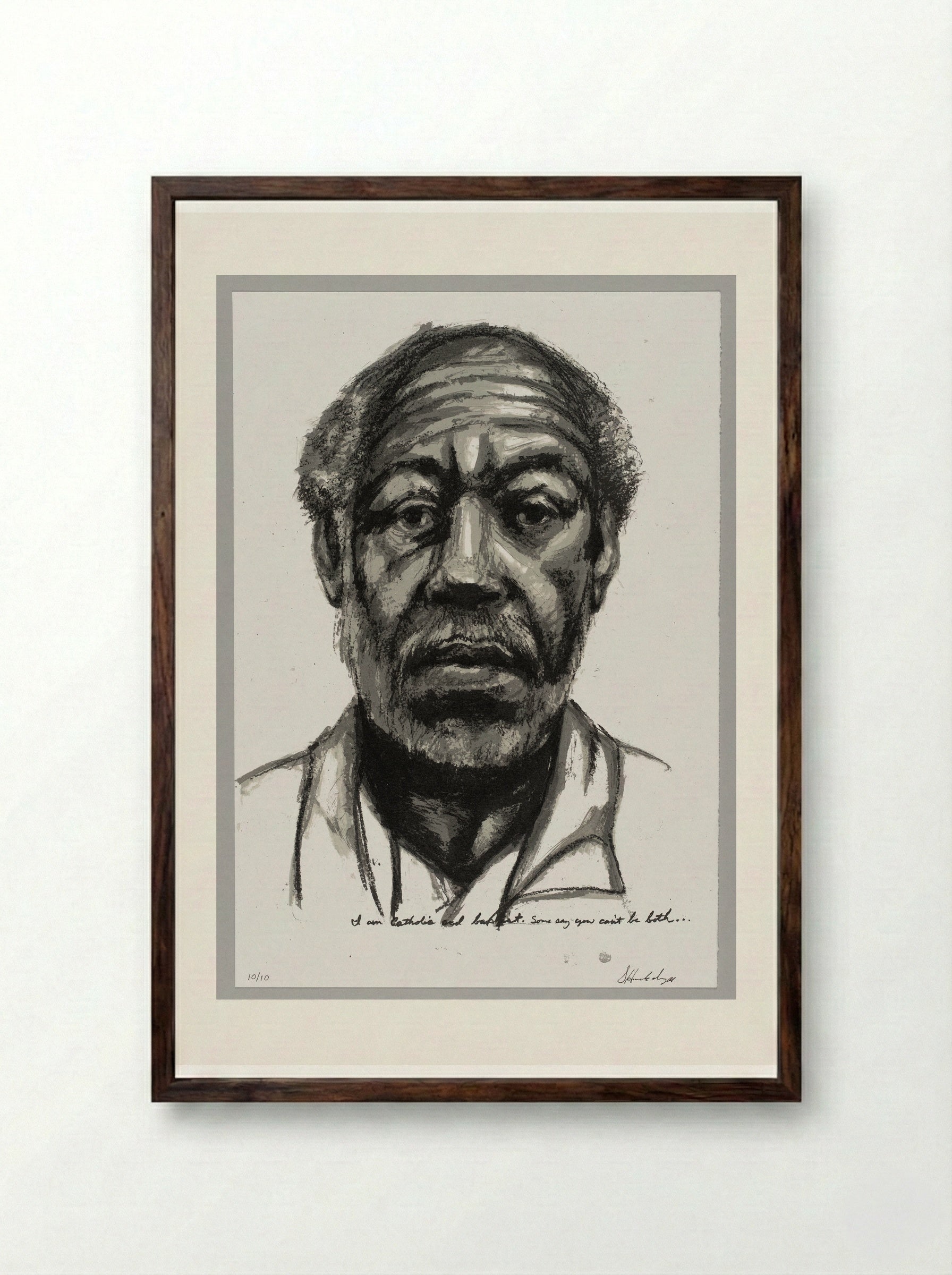 99% NO.28 Vic - Sedrick Huckaby - Framed Print Dark Wood