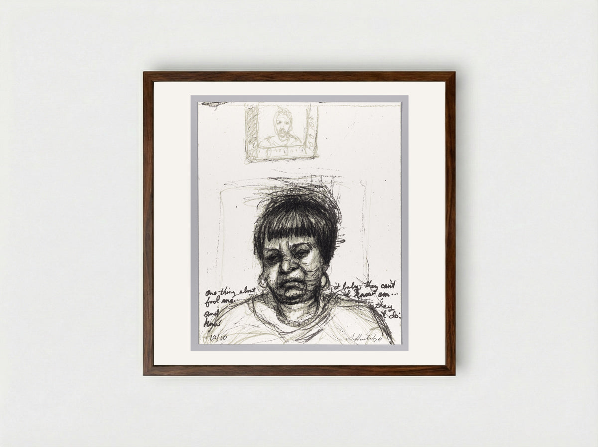 99% NO.88 Mary - Sedrick Huckaby - Framed Print Dark Wood