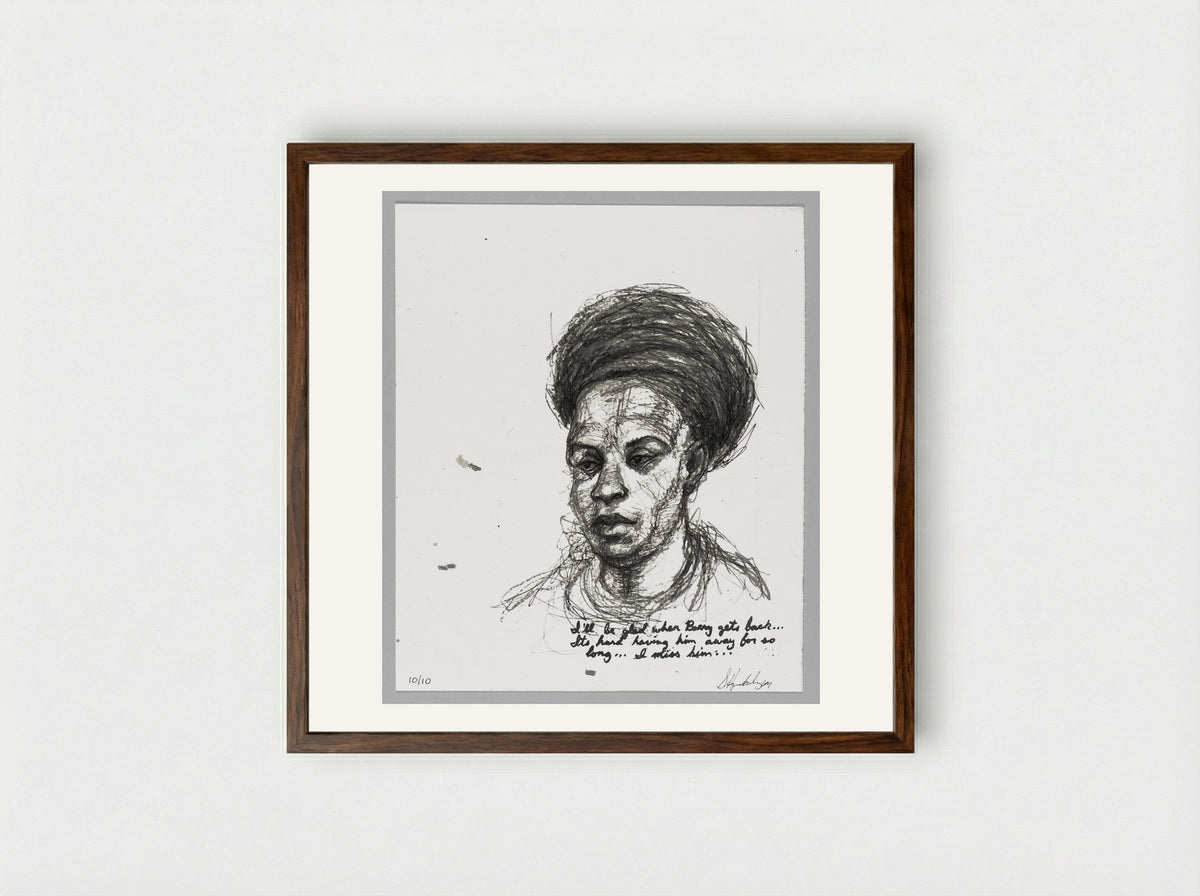 99% NO.40 - Sedrick Huckaby - Framed Print Dark Wood