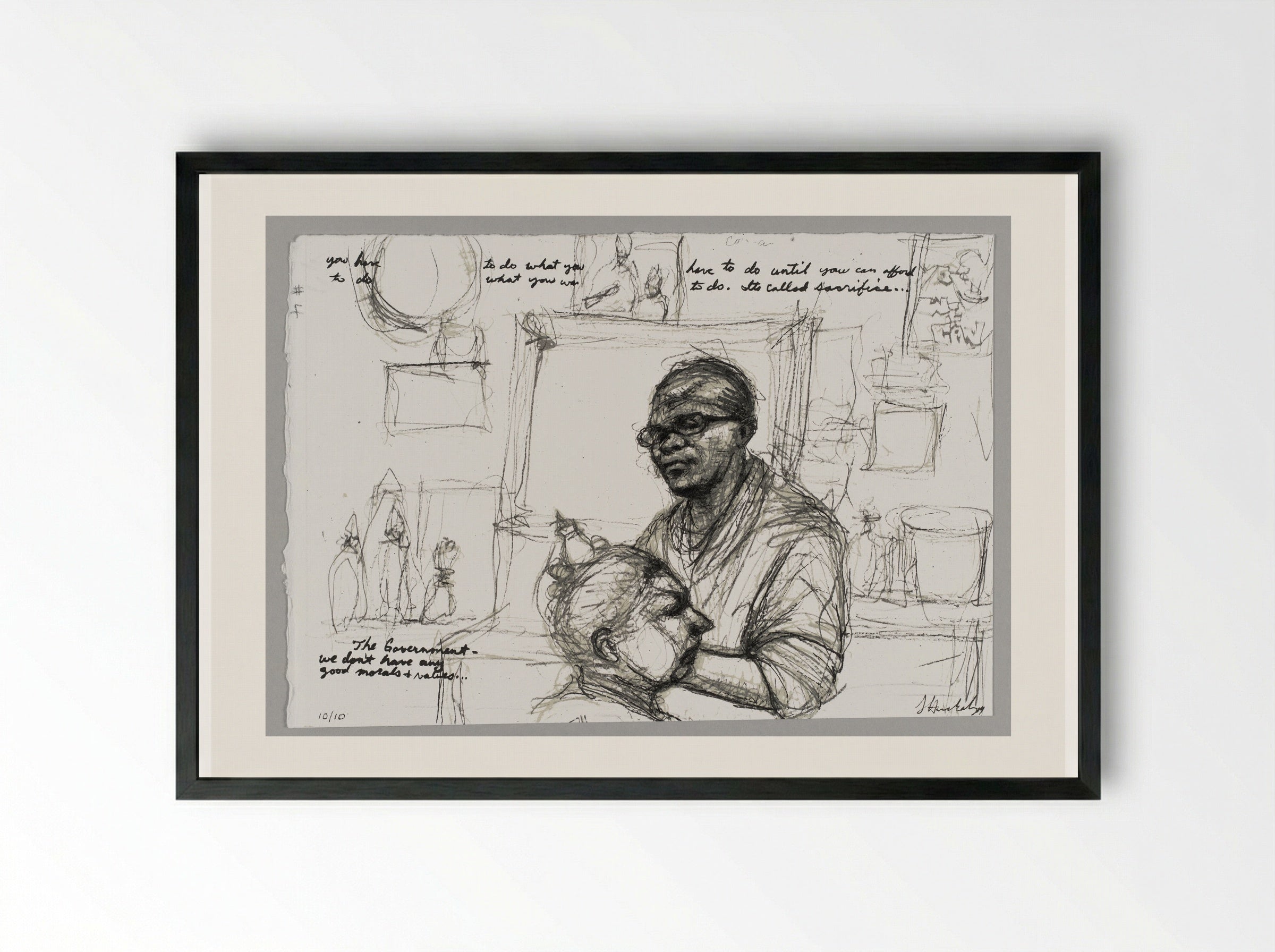 99% No. 64 Barber - Sedrick Huckaby - Framed Print Black