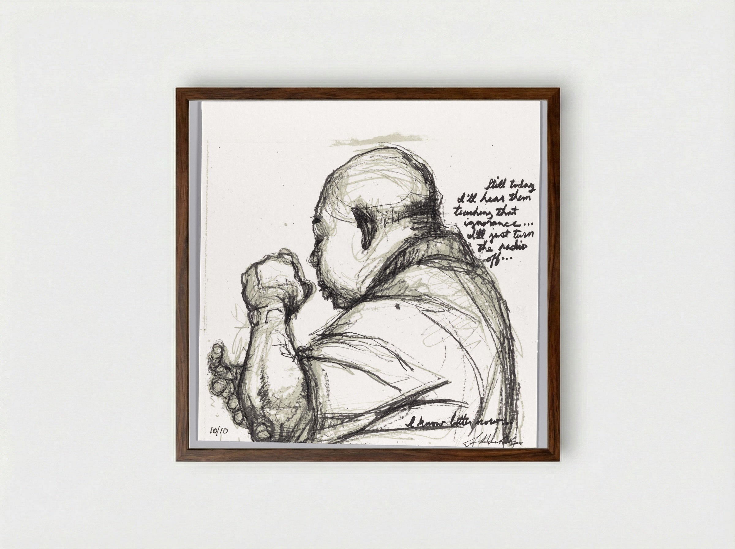 99% No. 36 George - Sedrick Huckaby - Framed Print Dark Wood