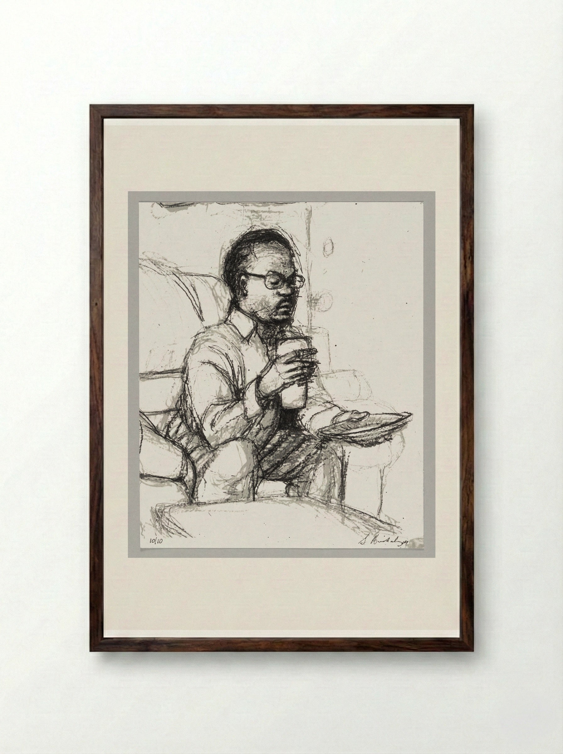 99% No. 9 Broderick - Sedrick Huckaby - Framed Print Dark Wood