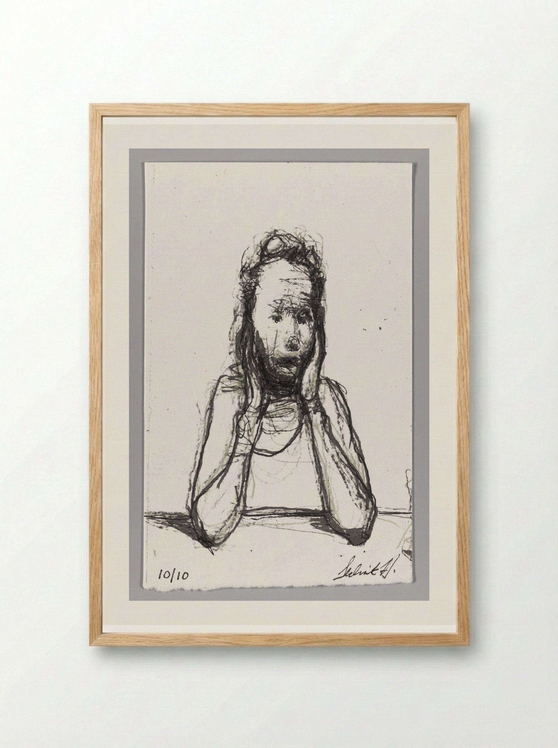 99% No. 96 Seated Lady - Sedrick Huckaby - Framed Print Wood