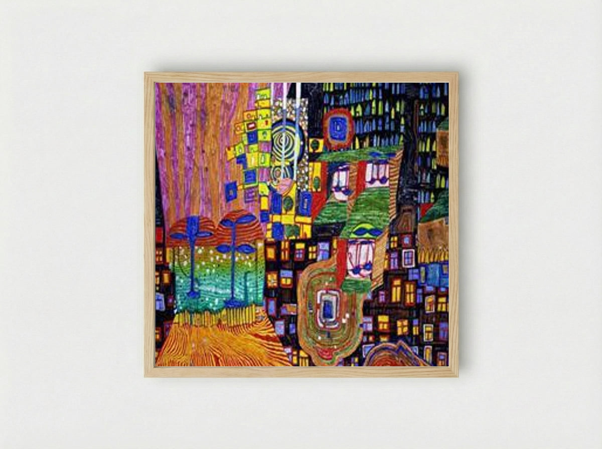 992 City View - Friedensreich Hundertwasser - Framed Print Wood