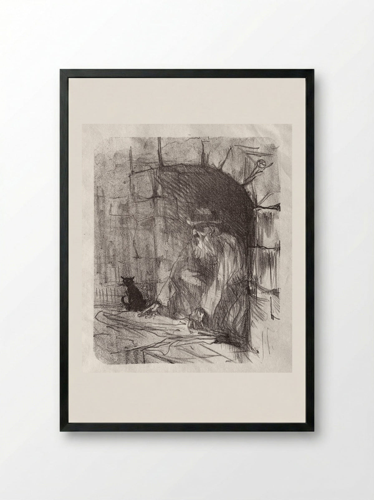 A Basement Shop in Cracow - Henri de Toulouse-Lautrec - Framed Print Black
