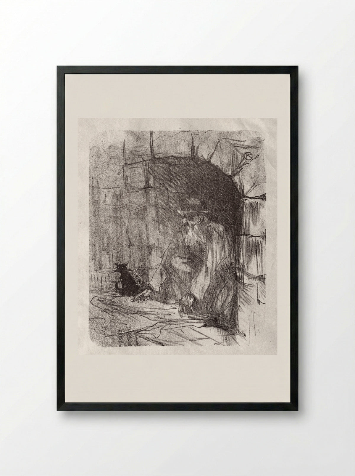 A Basement Shop in Cracow - Henri de Toulouse-Lautrec - Framed Print Black