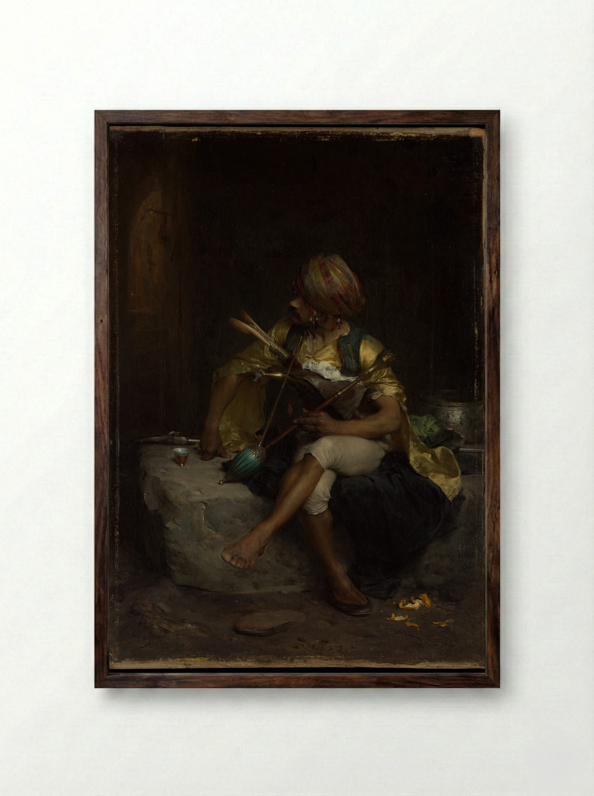 A Bashi-Bazouk - Charles Bargue - Framed Print Dark Wood