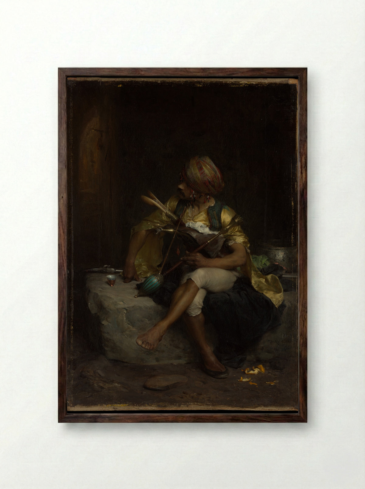 A Bashi-Bazouk - Charles Bargue - Framed Print Dark Wood