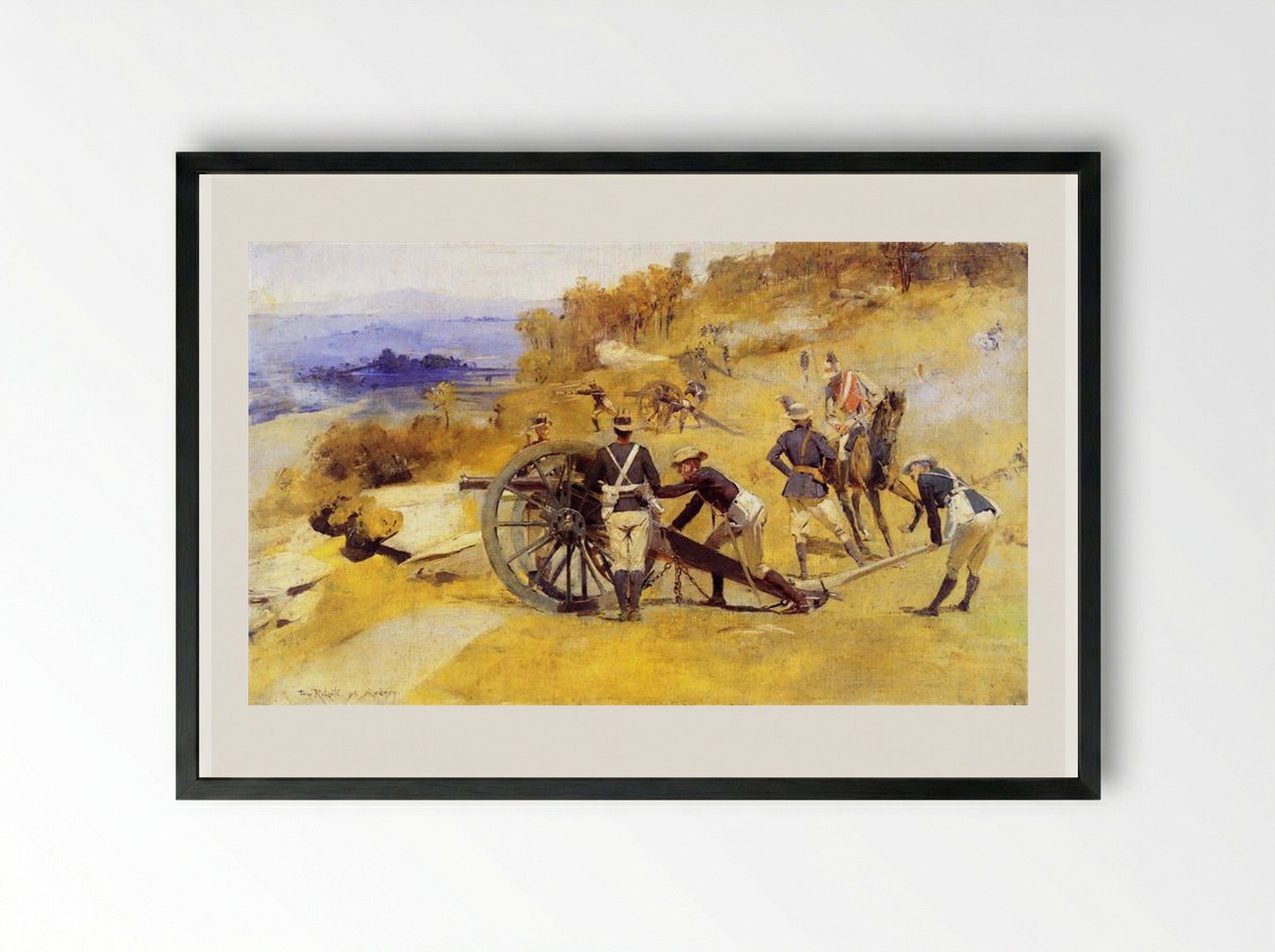 A Battery Field Artillery, New South Wales - Tom Roberts - Framed Print Black