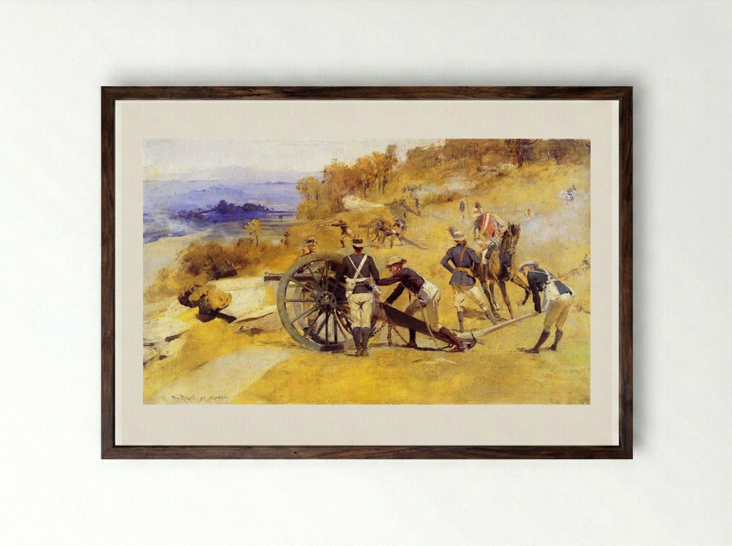 A Battery Field Artillery, New South Wales - Tom Roberts - Framed Print Dark Wood