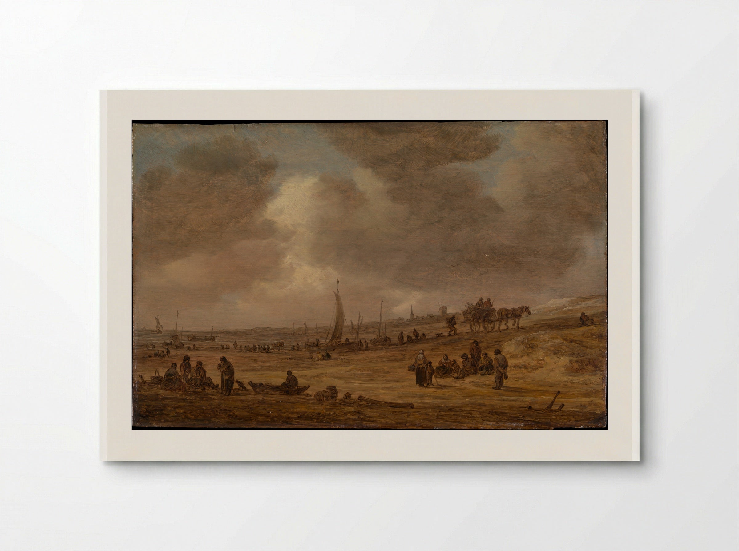A Beach with Fishing Boats - Jan van Goyen - Poster