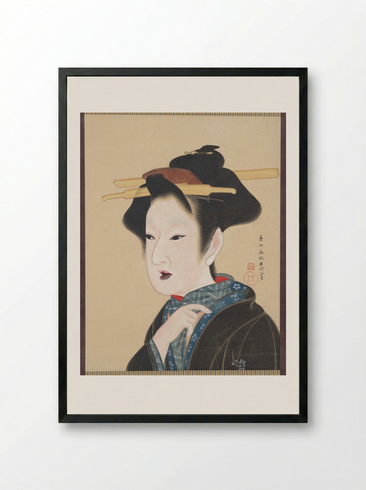A Beauty - Gion Seitoku - Framed Print Black