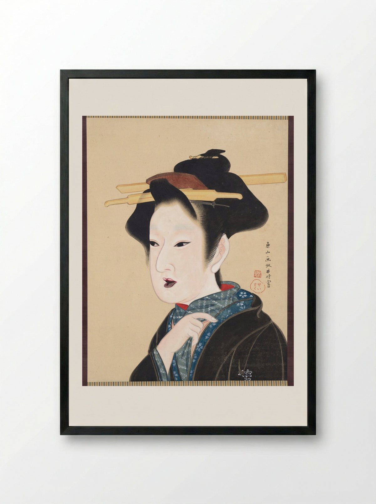 A Beauty - Gion Seitoku - Framed Print Black