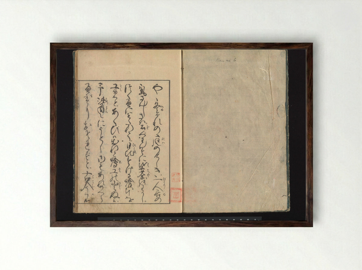 A Beginner’s Pictorial Encyclopedia of Natural History - Tachibana Morikuni - Framed Print Dark Wood