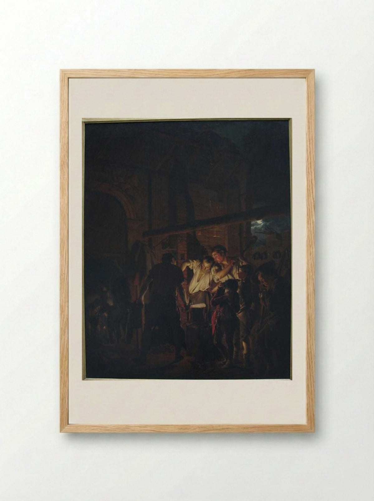 A Blacksmith's Shop - Joseph Wright of Derby - Framed Print Wood