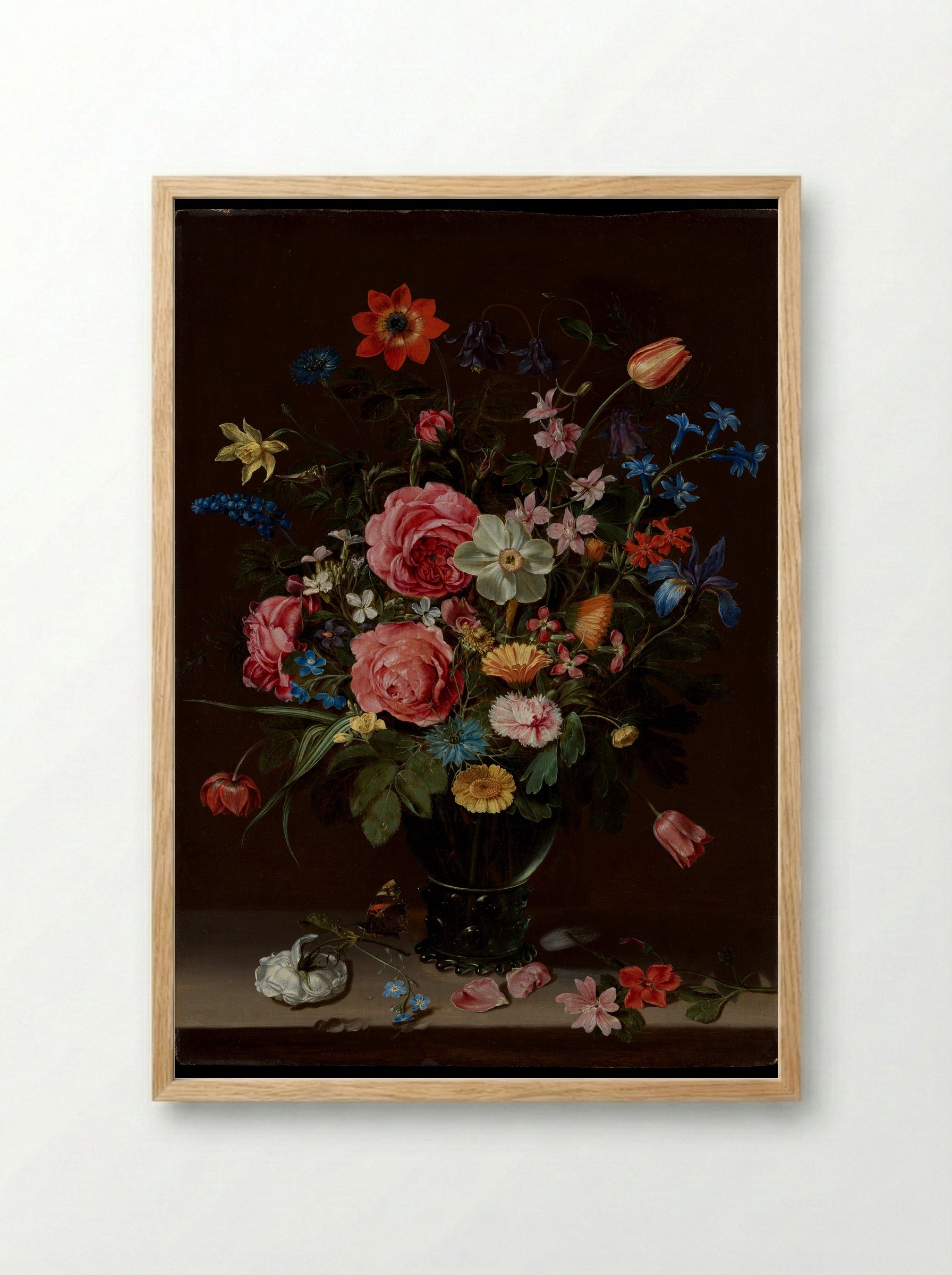 A Bouquet of Flowers - Clara Peeters - Framed Print Wood