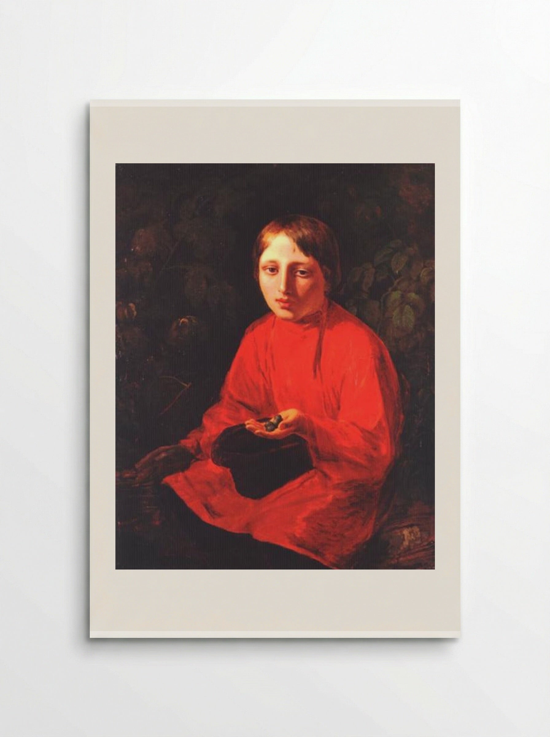 A Boy in a Red Shirt - Alexey Venetsianov - Poster