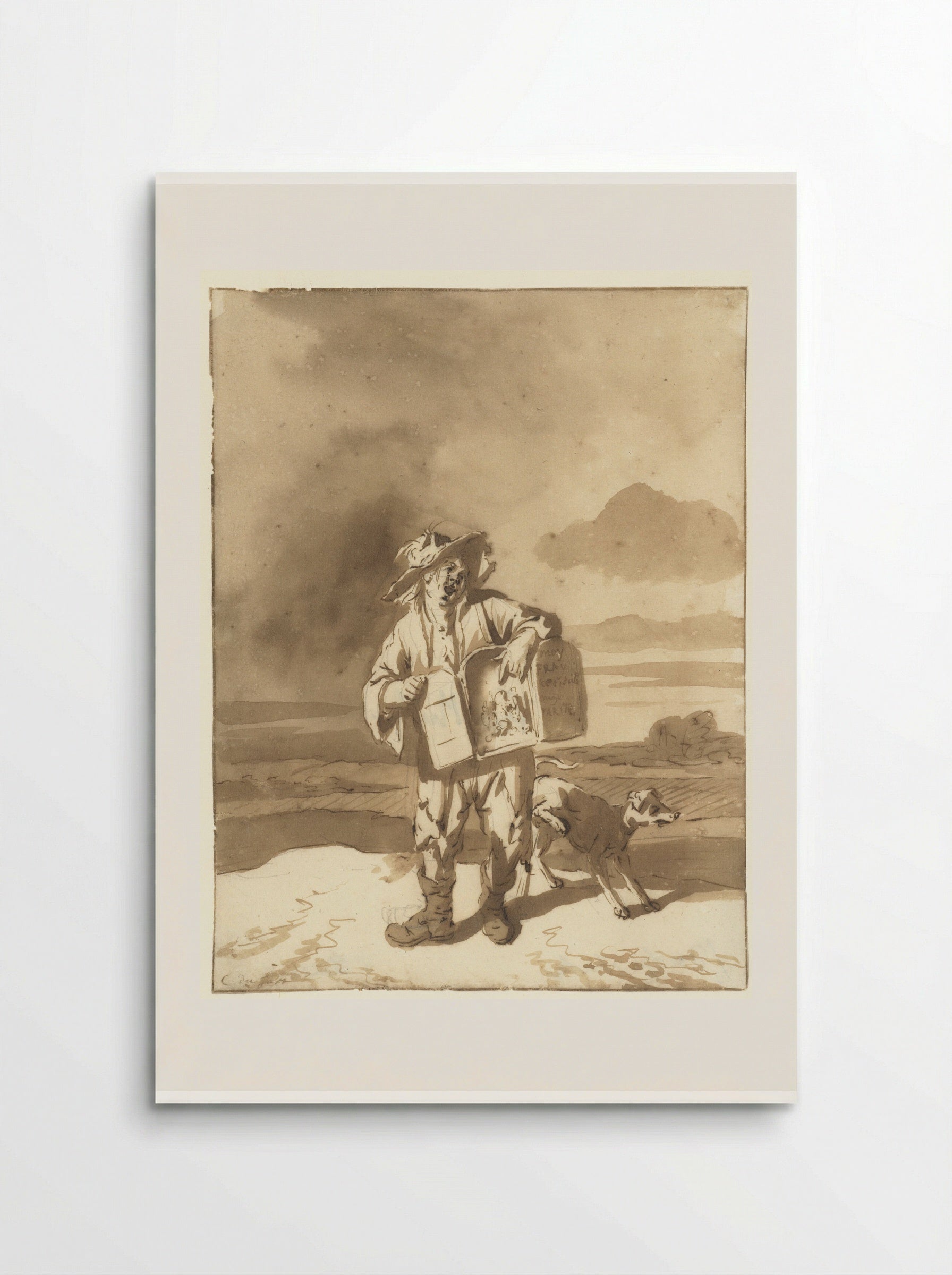 A Boy with a Peepshow and a Dog - Cornelis Dusart - Poster