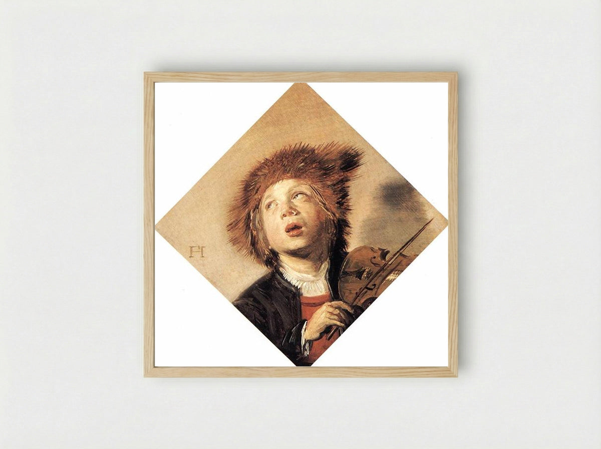 A Boy with a Viol - Frans Hals - Framed Print Wood