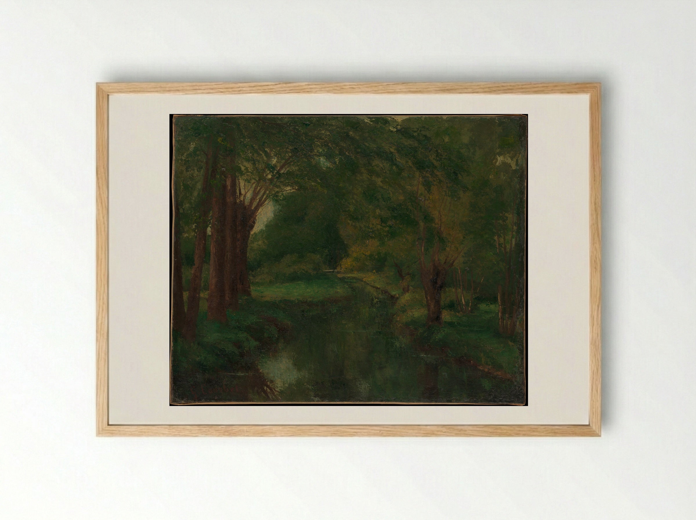 A Brook in a Clearing - Gustave Courbet - Framed Print Wood