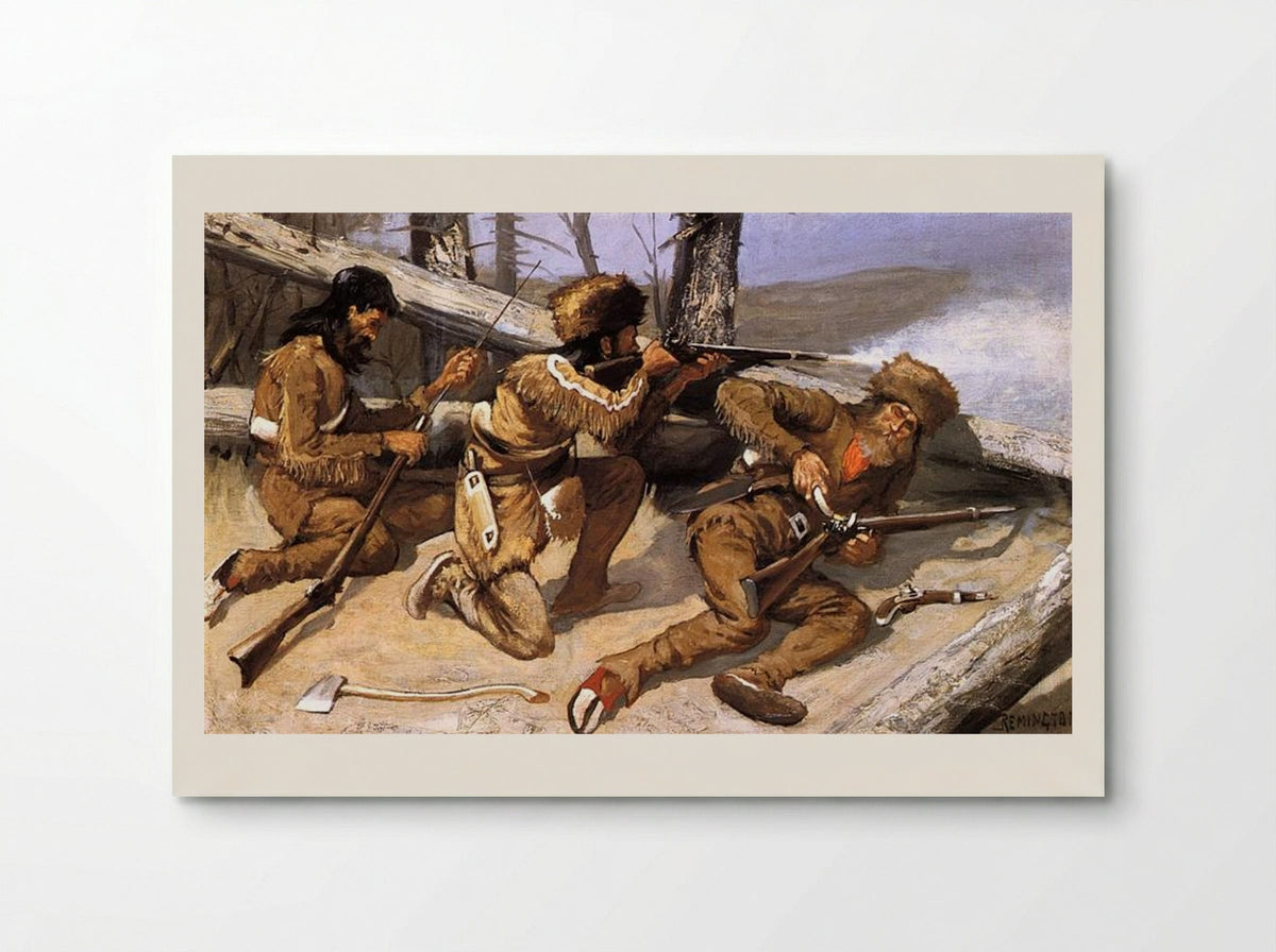 A Brush with the Redskins - Frederic Remington - Poster