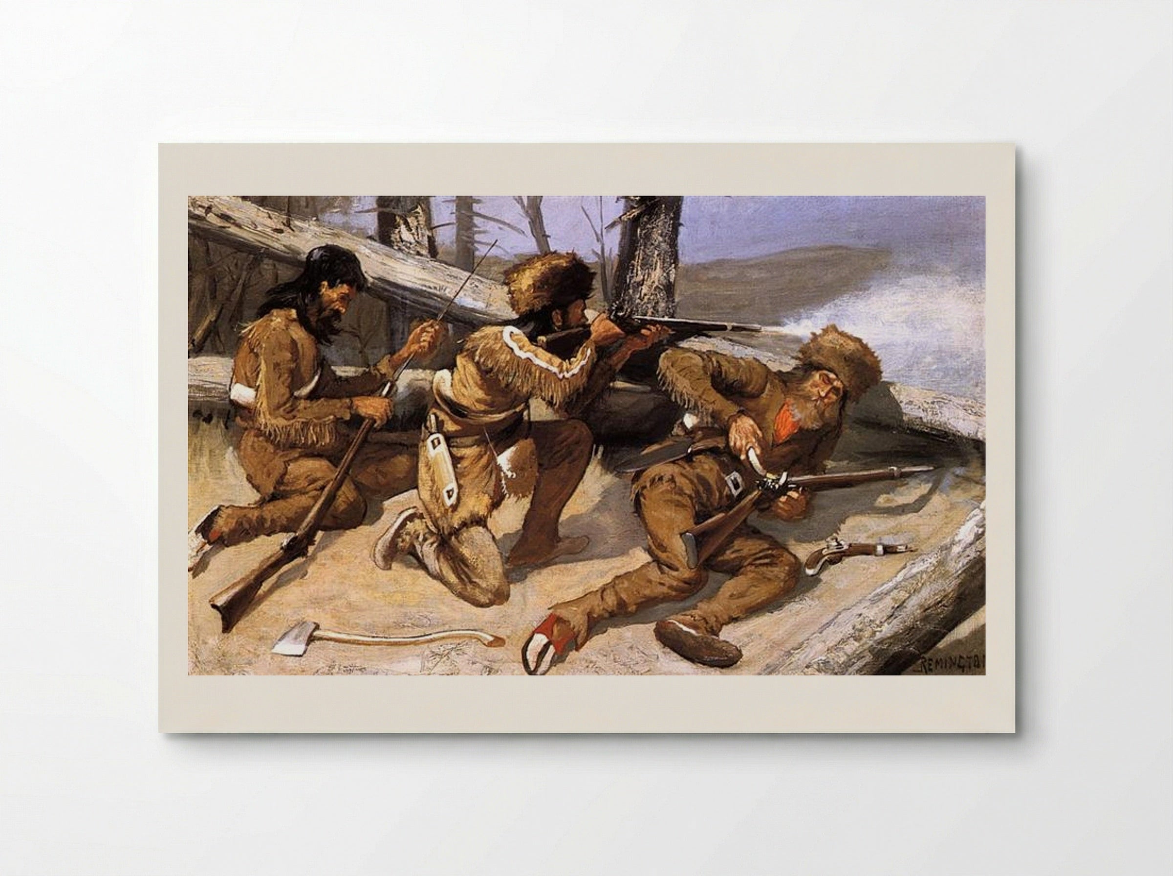 A Brush with the Redskins - Frederic Remington - Poster