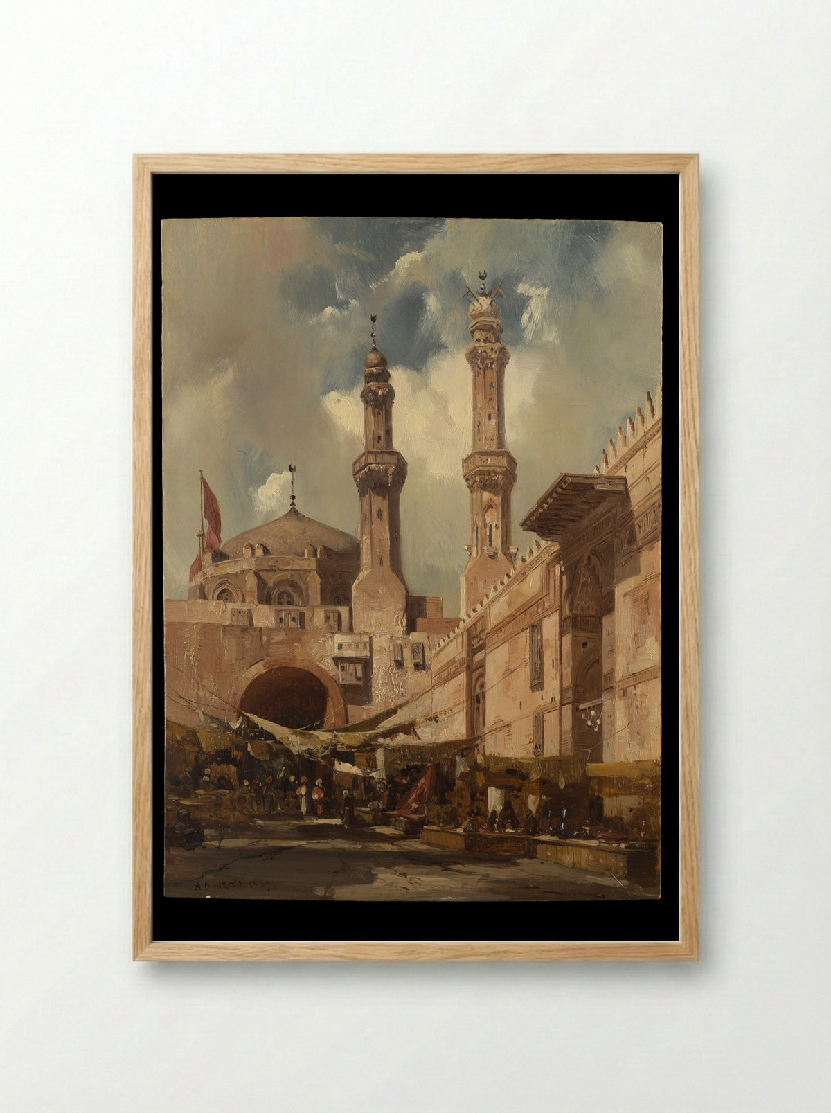 A Cairo Bazaar - Adrien Dauzats - Framed Print Wood