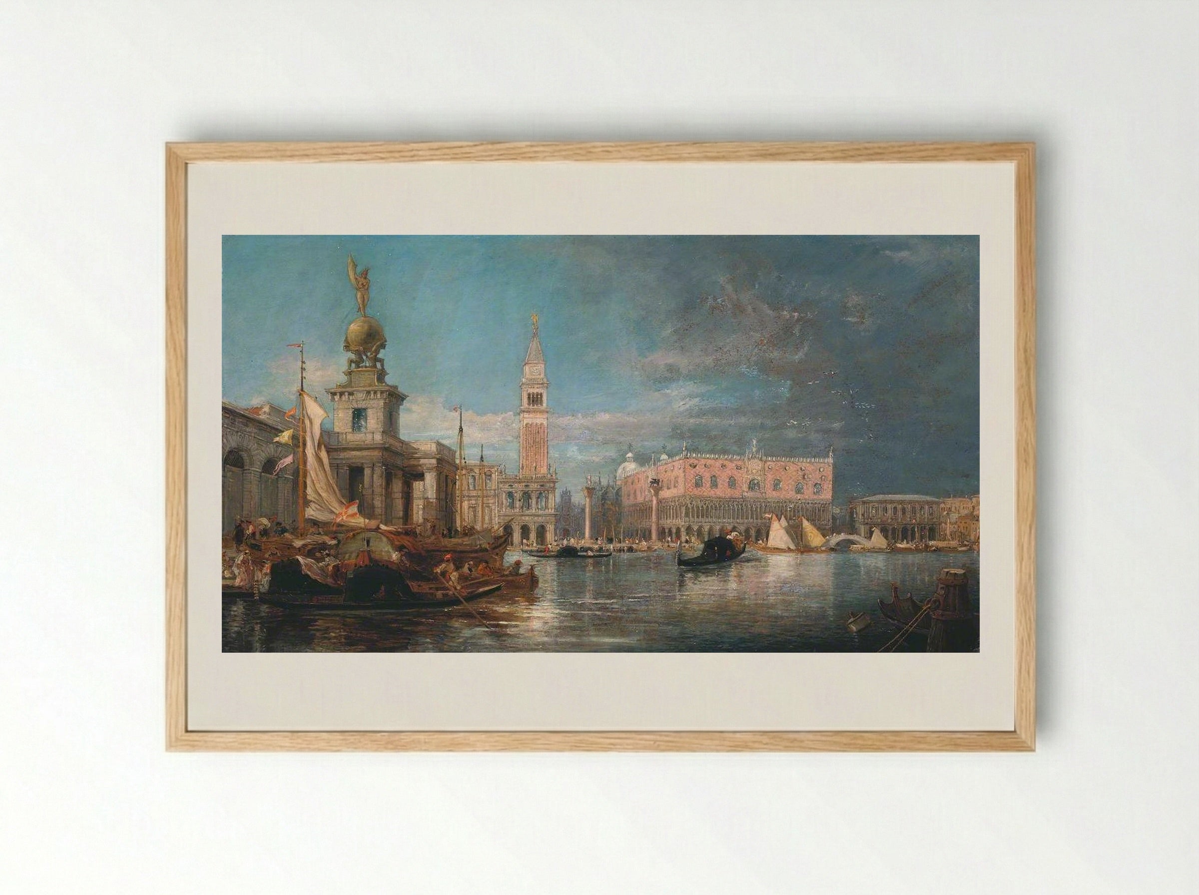 A Canal, Venice - James Holland - Framed Print Wood