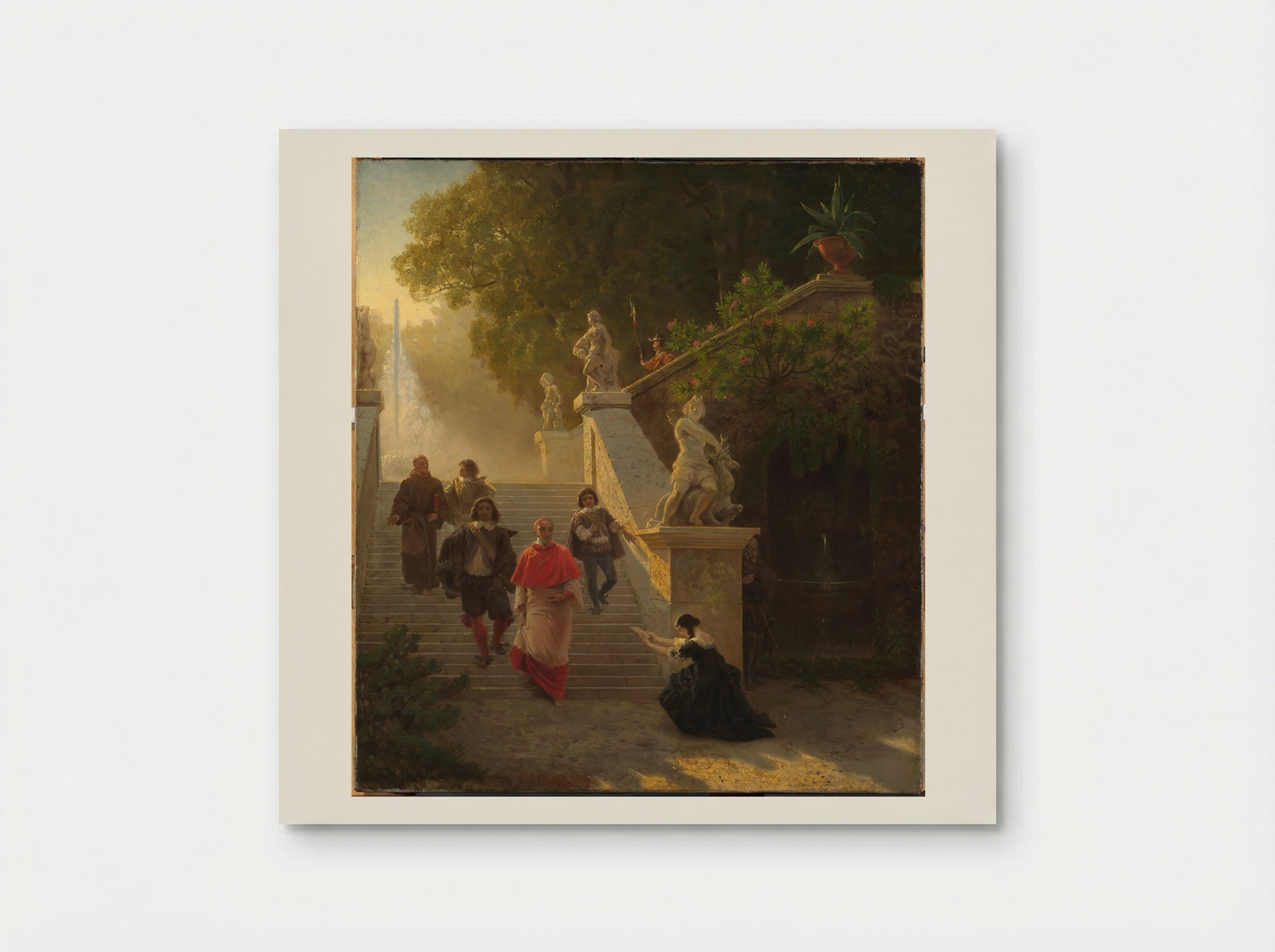 A Cardinal and his Entourage in a Park - Emanuel Gottlieb Leutze - Poster
