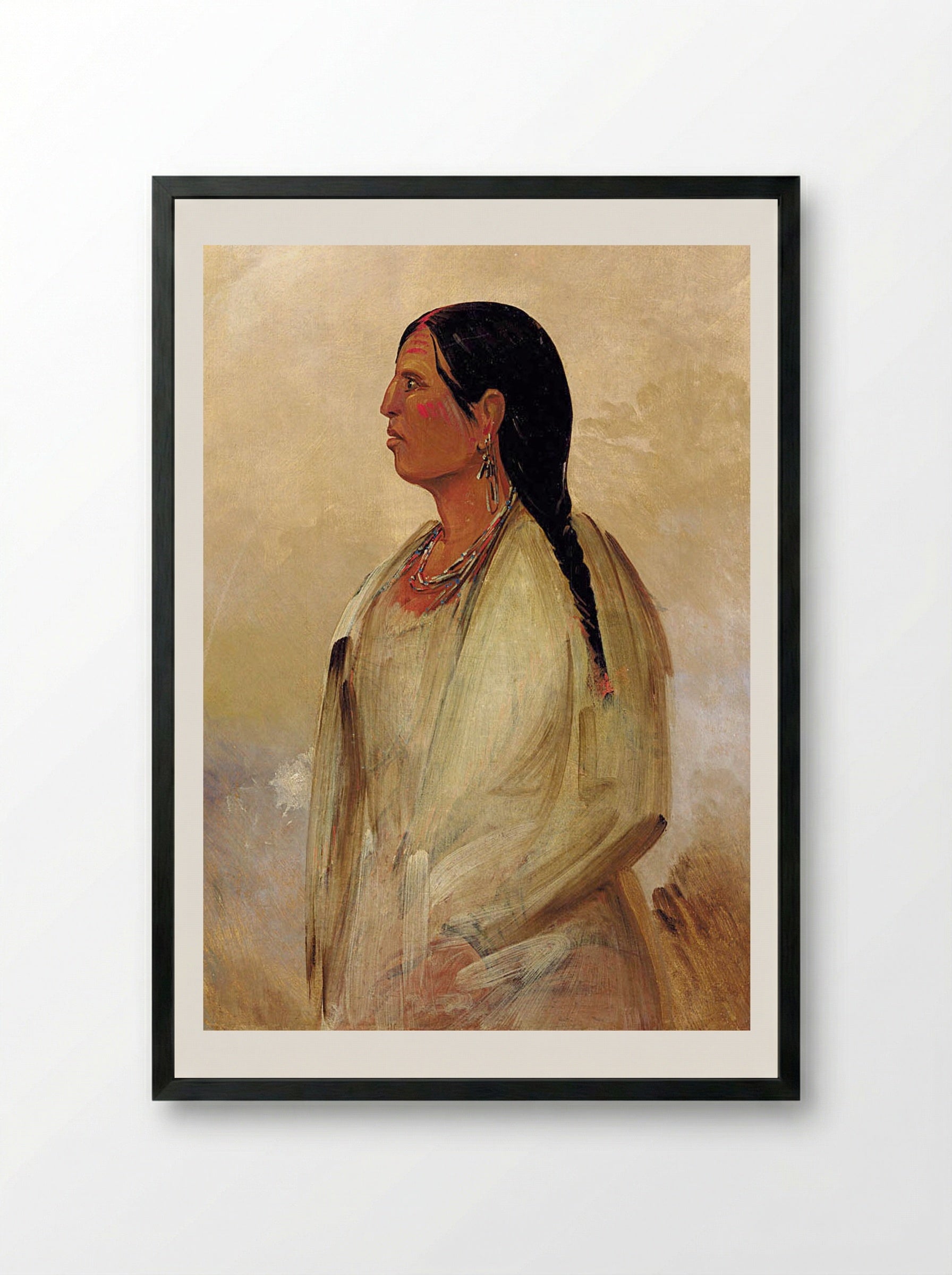 A Choctaw Woman - George Catlin - Framed Print Black