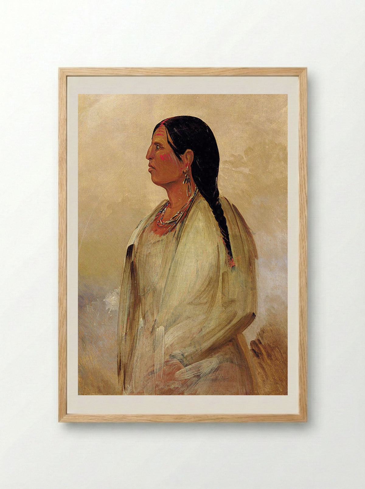 A Choctaw Woman - George Catlin - Framed Print Wood
