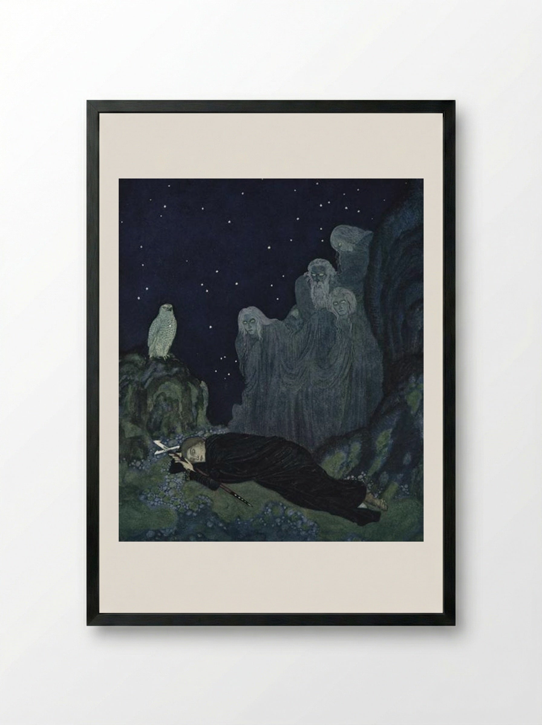 A Circle of Mist - Edmund Dulac - Framed Print Black