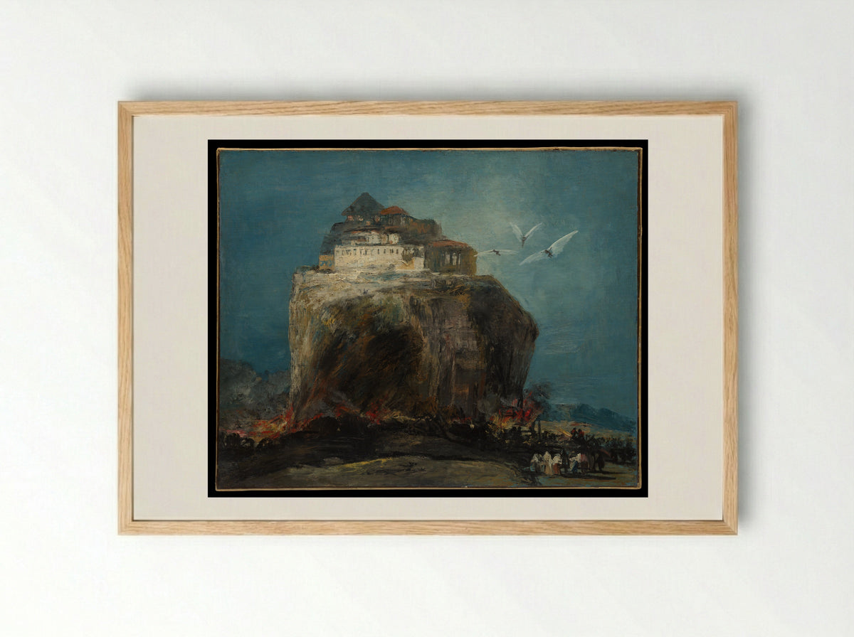 A City on a Rock - Francisco de Goya - Framed Print Wood