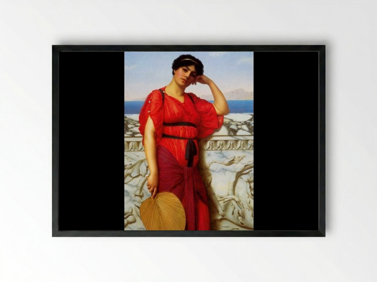 A Classical Lady - John William Godward - Framed Print Black