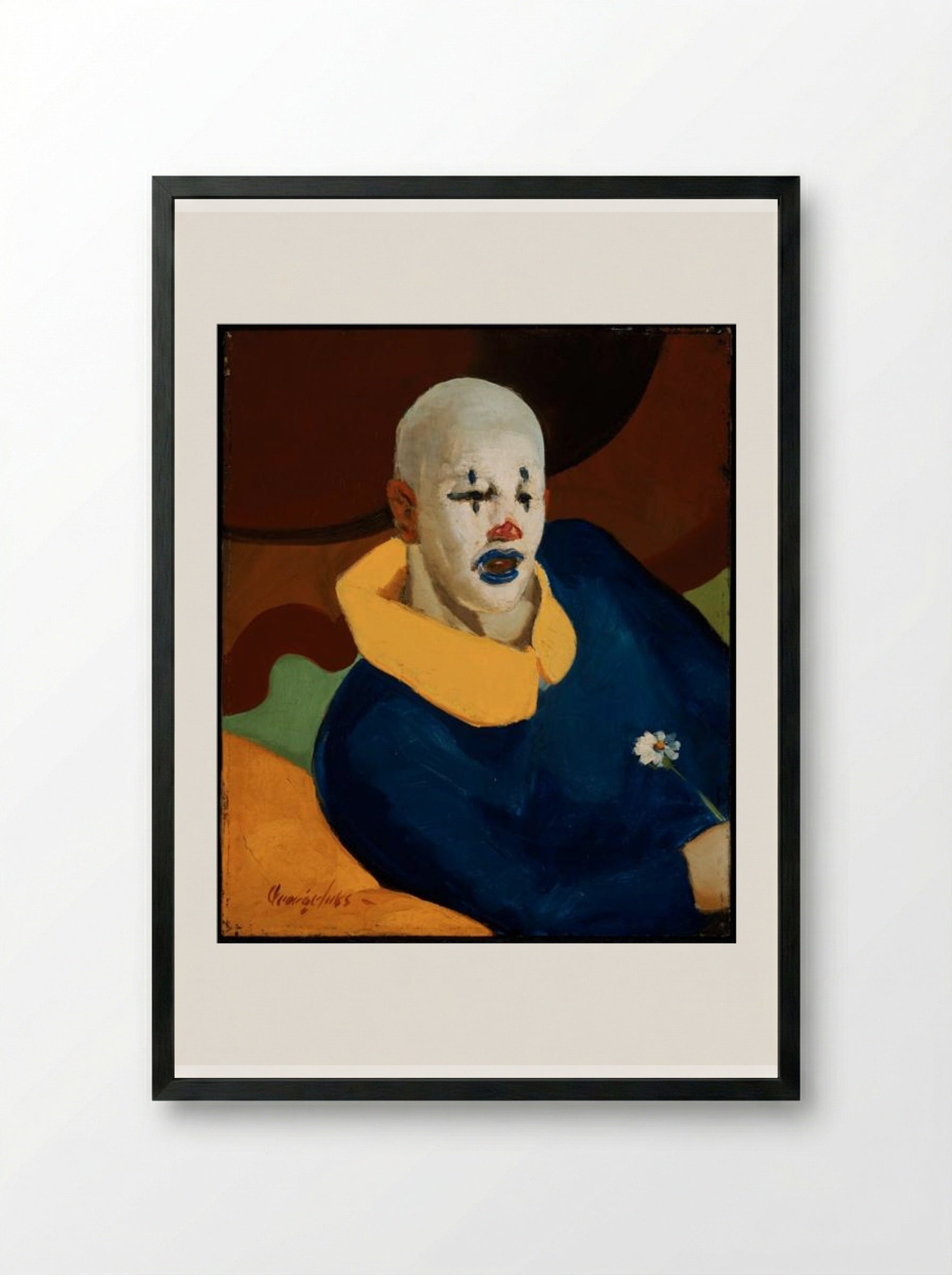 A Clown - George Luks - Framed Print Black
