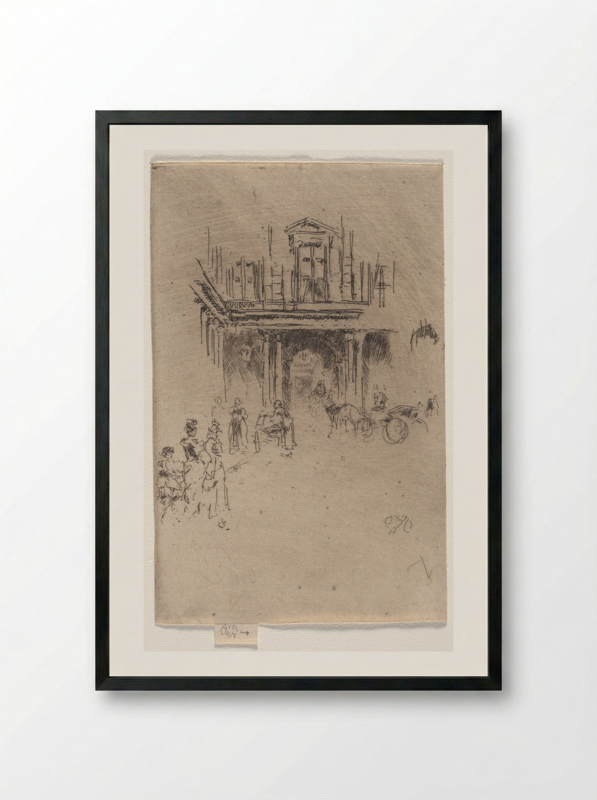 A Corner of the Palais Royal - James McNeill Whistler - Framed Print Black